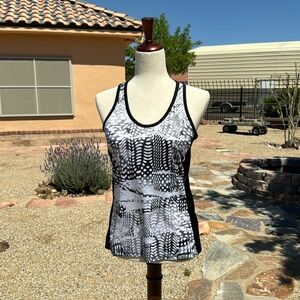 Adidas Running Women's Active Tank Top Black & White Pattern Size M
